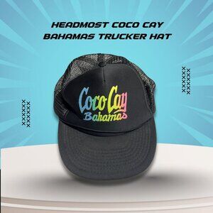 Coco Cay Bahamas Trucker Hat By Headmost Black Mesh Adjustable Snapback